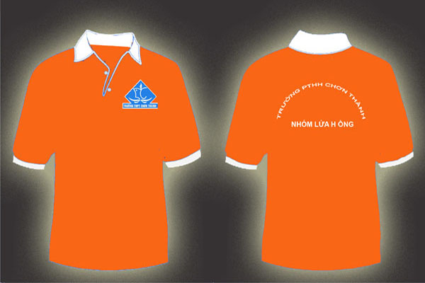 Đồng phục áo phông màu cam | May Dong phuc
