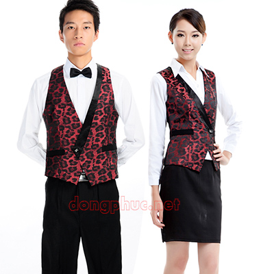 Áo gile phục vụ 4 | May Dong phuc