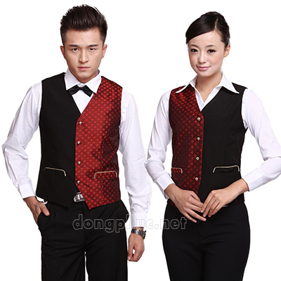 Áo gile phục vụ 6 | May Dong phuc