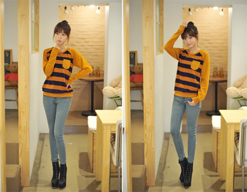 Chọn áo thun họa tiết kẻ tuyệt xinh | May Dong phuc