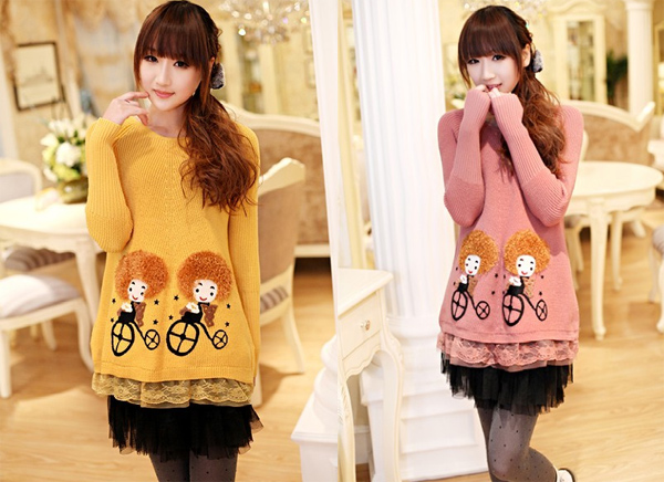 Tinh nghịch với áo len và nỉ in hình | May Dong phuc