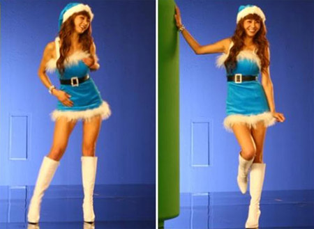 Trang phục noel màu xanh | May Dong phuc