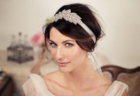 Tóc cưới đẹp với băng đô | May Dong phuc