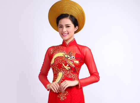 Cô dâu lộng lẫy với áo dài long phụng | May Dong phuc