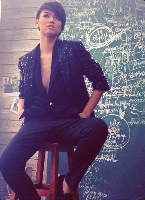 Hồng Quế tự tin diện trang phục menswear và